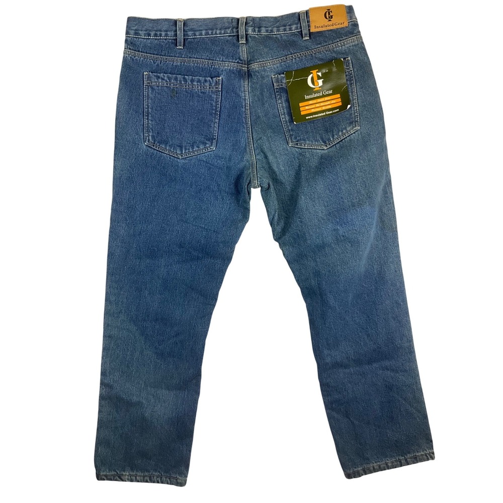 Insulated Gear Mens Jeans 40x32 (fits 40x31) Blue Fleece Lined Denim Work Pants - Picture 3 of 13